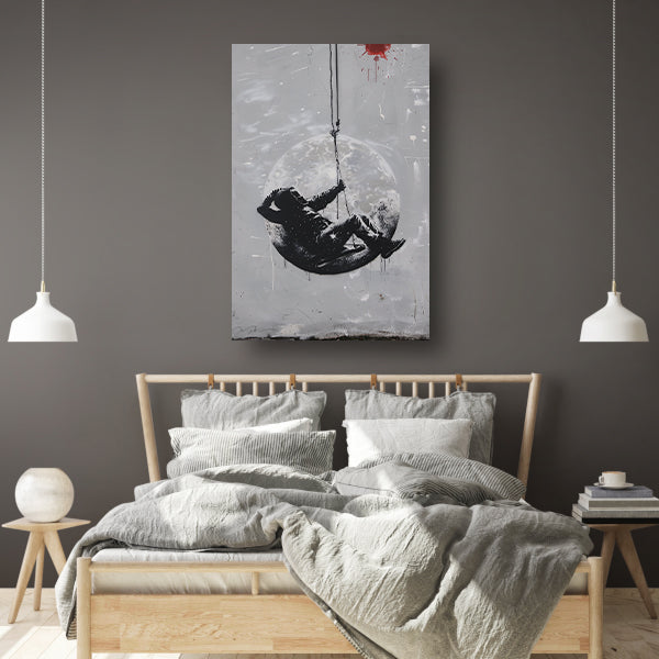 Astronaut Schommelend op de Maan poster