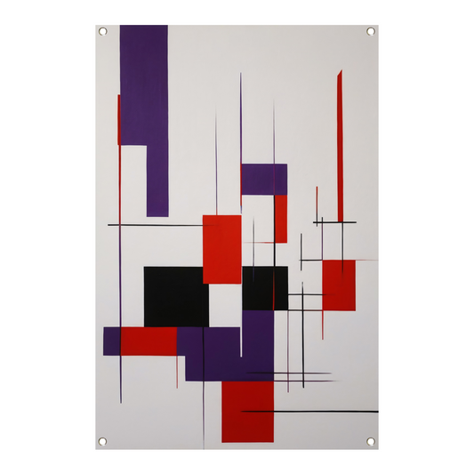 Geometrische Abstractie in Primaire Kleuren tuinposter