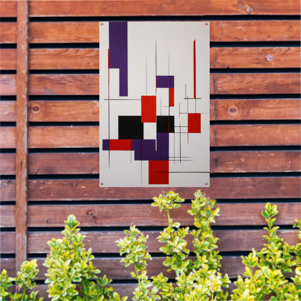 Geometrische Abstractie in Primaire Kleuren tuinposter