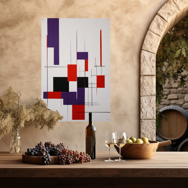 Geometrische Abstractie in Primaire Kleuren tuinposter