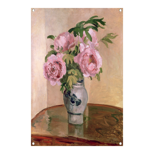 Boeket roze pioenrozen - Camille Pissarro tuinposter