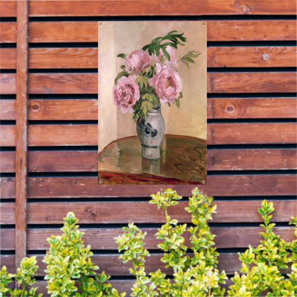 Boeket roze pioenrozen - Camille Pissarro tuinposter
