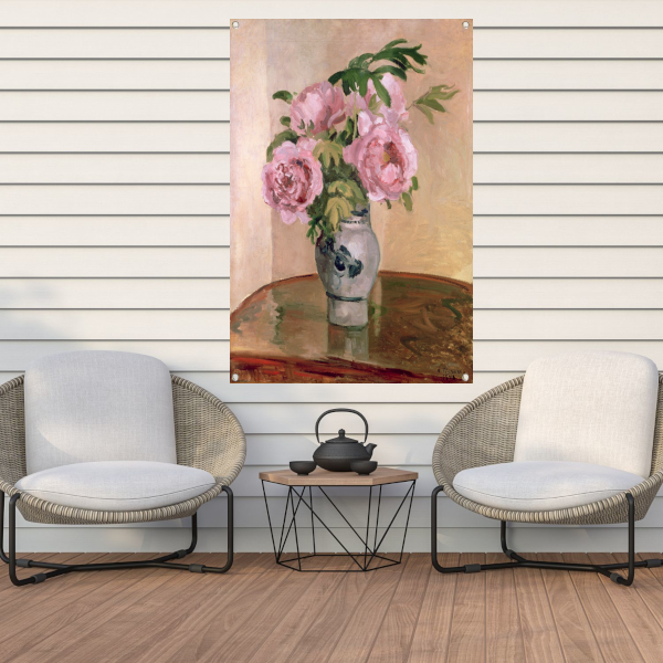 Boeket roze pioenrozen - Camille Pissarro tuinposter