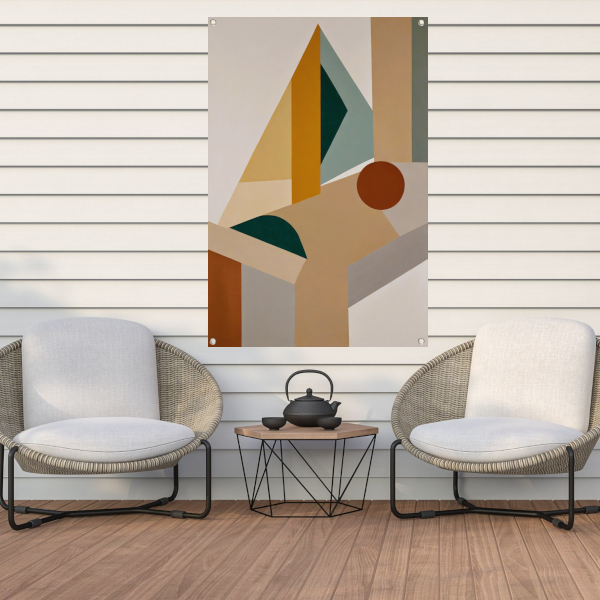 Abstracte Compositie met Geometrische Vormen tuinposter