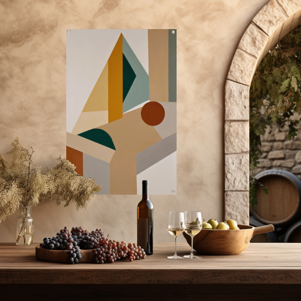 Abstracte Compositie met Geometrische Vormen tuinposter