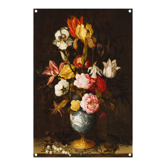 Bloemen in een Wan-Li Vaas - Balthasar van der Ast tuinposter