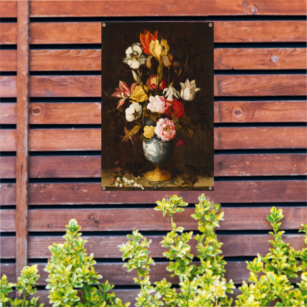 Bloemen in een Wan-Li Vaas - Balthasar van der Ast tuinposter