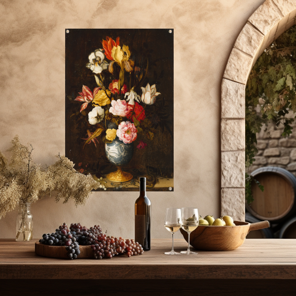 Bloemen in een Wan-Li Vaas - Balthasar van der Ast tuinposter
