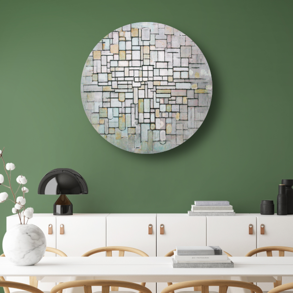 Samenstelling Nr. 11 - Piet Mondriaan aluminium muurcirkel