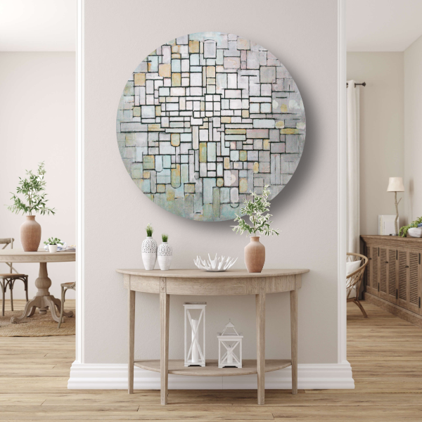 Samenstelling Nr. 11 - Piet Mondriaan aluminium muurcirkel