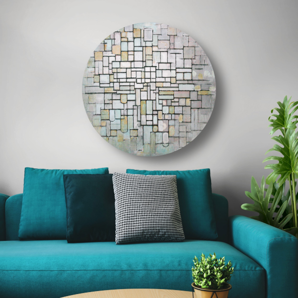 Samenstelling Nr. 11 - Piet Mondriaan aluminium muurcirkel