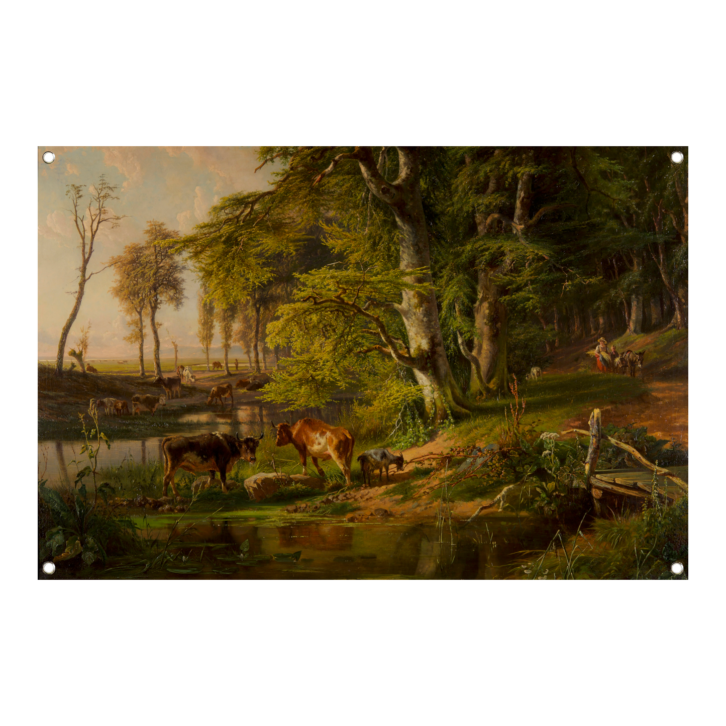 Boslandschap met vee bij een beek - Anton Mauve tuinposter