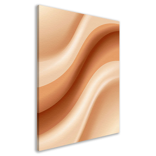 Abstract Golven in Beige en Crème canvas