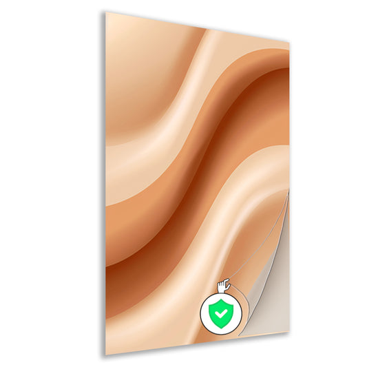 Abstract Golven in Beige en Crème poster