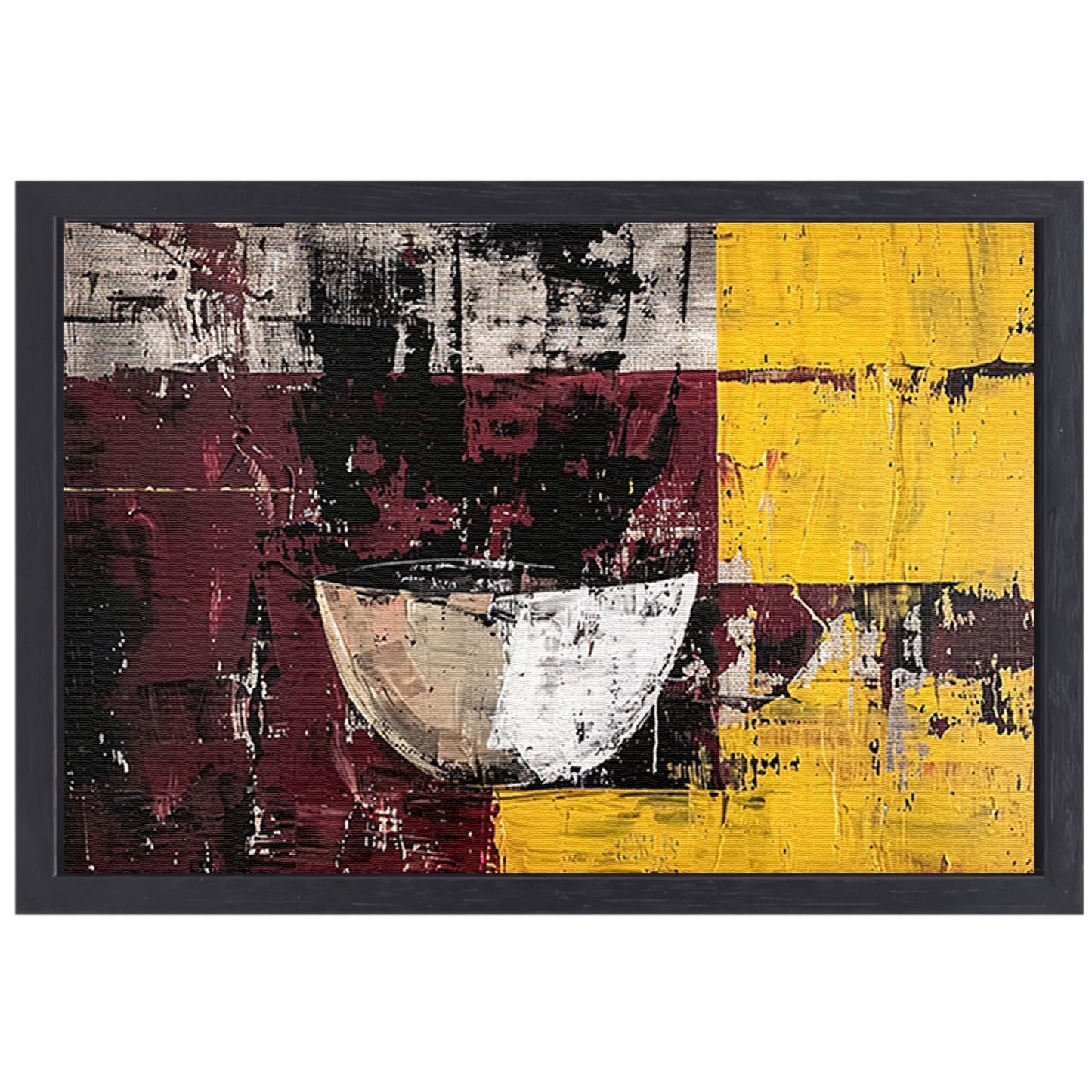 Abstracte kom met dynamische kleuren canvas met baklijst