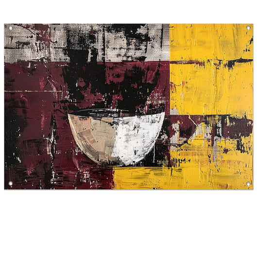 Abstracte kom met dynamische kleuren tuinposter