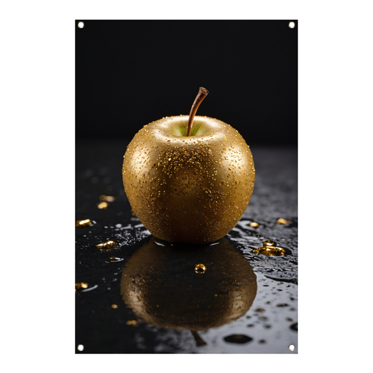 Gouden Appel met Dauwdruppels Reflectie tuinposter
