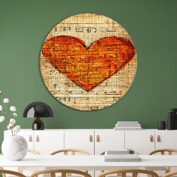 Abstract Hart van Muziek op Oude Partituur forex muurcirkel