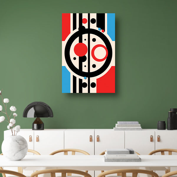 Abstract compositie met geometrische vormen en lijnen canvas