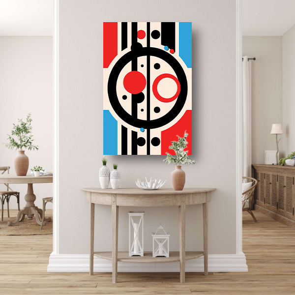 Abstract compositie met geometrische vormen en lijnen canvas