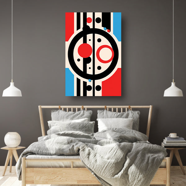 Abstract compositie met geometrische vormen en lijnen canvas