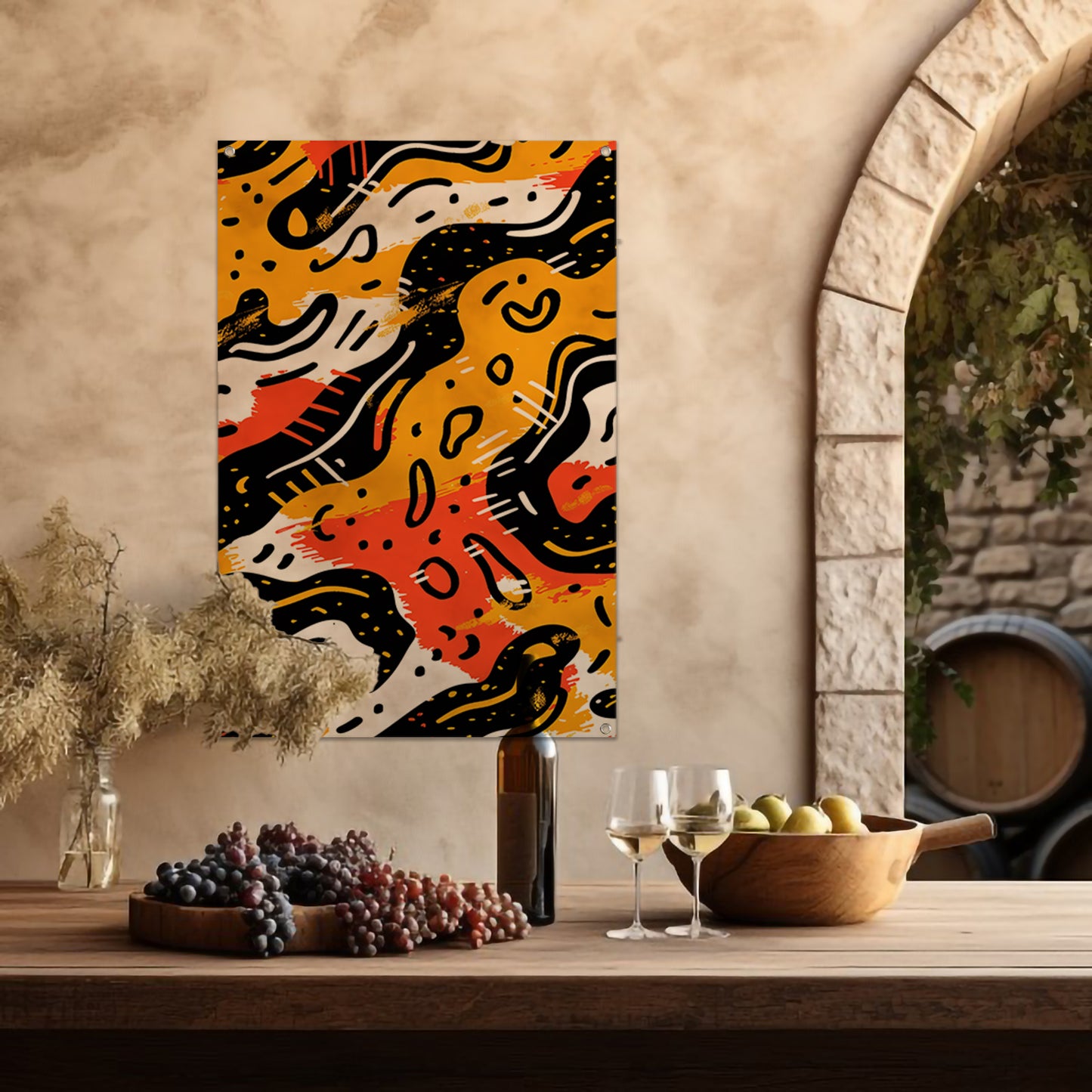 Abstract Expressie van Kleur en Vorm tuinposter