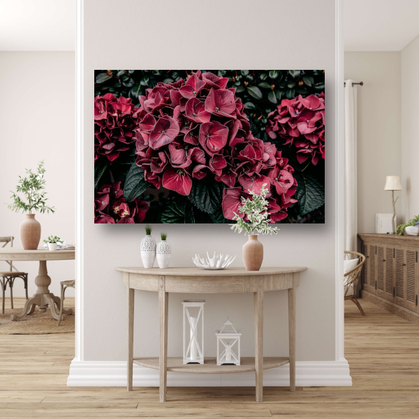 Sfeervolle rode bloemen canvas
