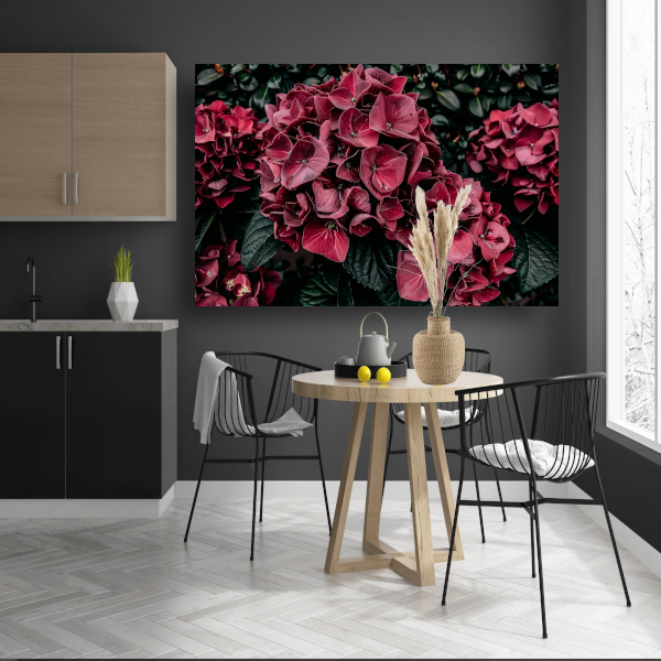 Sfeervolle rode bloemen canvas