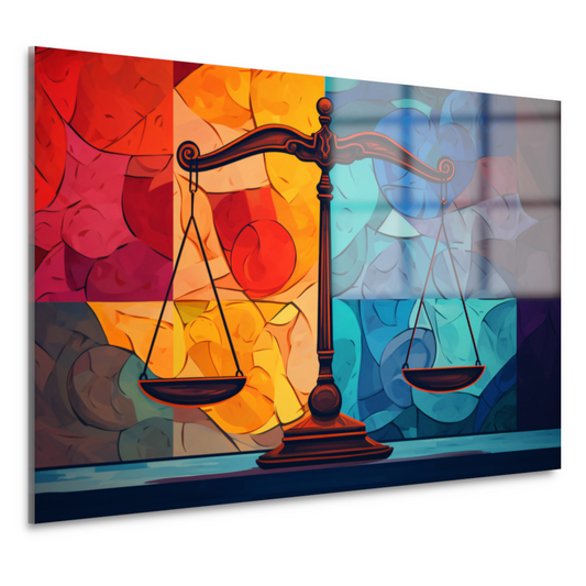 Minimalistische weegschaal in evenwicht acrylglas