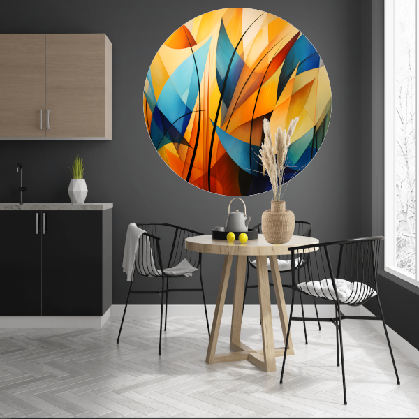 Vloeiende Abstractie in Kleurcontrast forex muurcirkel