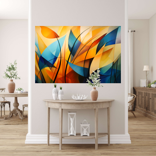 Vloeiende Abstractie in Kleurcontrast poster