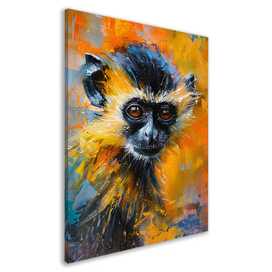 Kleurrijk abstract schilderij van een aap canvas