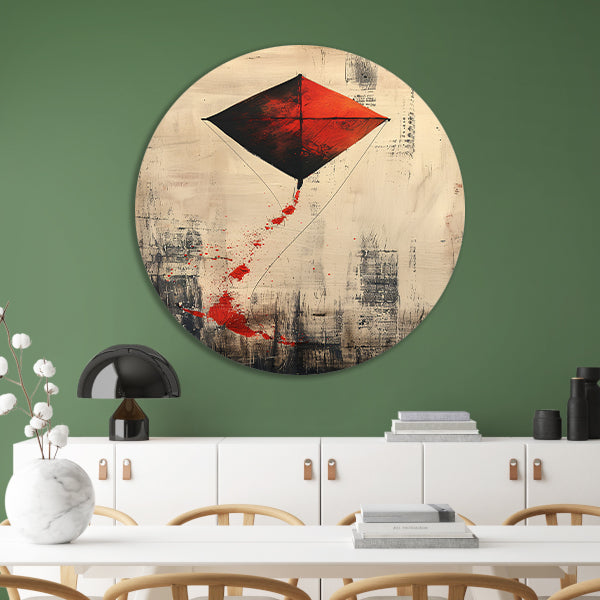 Rode vlieger Abstract kunst forex muurcirkel
