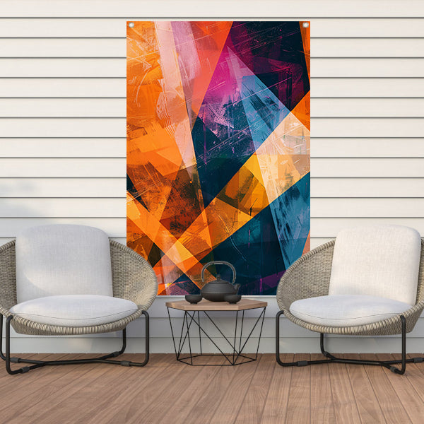 Abstract met levendige kleuren tuinposter
