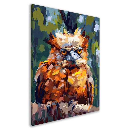 Digitale kunst van kleurrijke vogel in natuur canvas