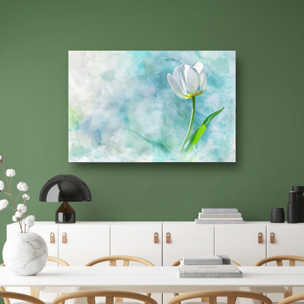 Prachtige aquarel schildering van een tulp poster