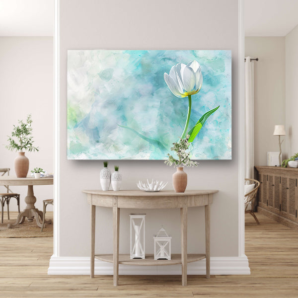 Prachtige aquarel schildering van een tulp poster