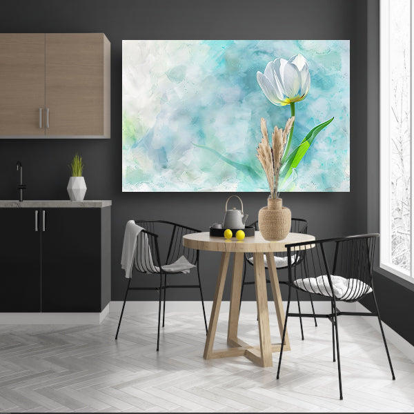 Prachtige aquarel schildering van een tulp poster
