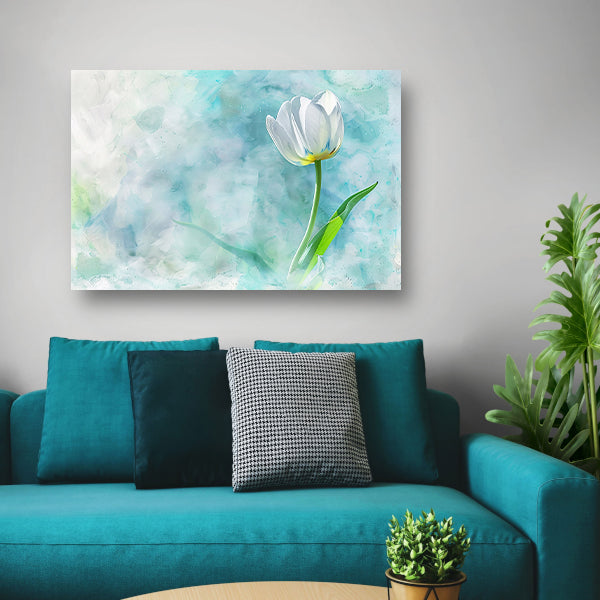 Prachtige aquarel schildering van een tulp poster