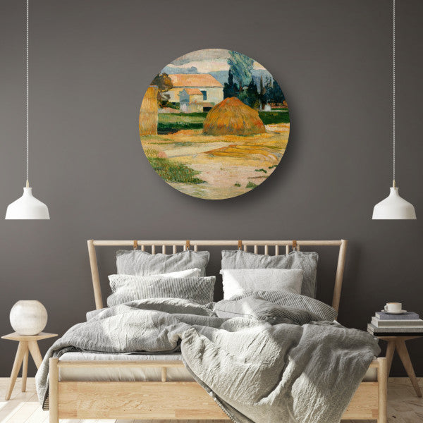 Landschap nabij Arles - Paul Gauguin aluminium muurcirkel