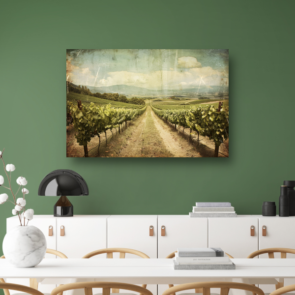 Rustieke wijngaard met sepia hemel canvas