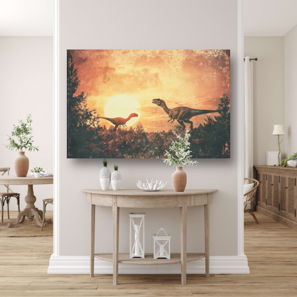 Surrealistische dinosaurusdroom canvas