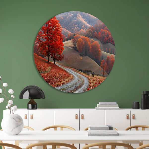 Impressionistisch Landschap met Bomen forex muurcirkel