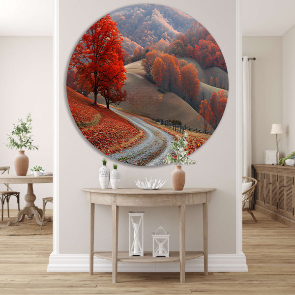 Impressionistisch Landschap met Bomen forex muurcirkel
