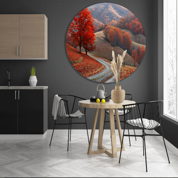 Impressionistisch Landschap met Bomen forex muurcirkel