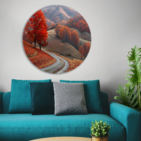 Impressionistisch Landschap met Bomen forex muurcirkel