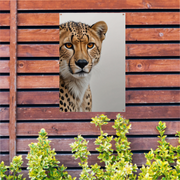 Intense Blik van een Majestueuze Cheeta tuinposter