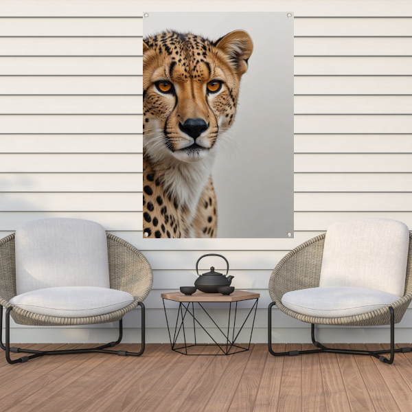 Intense Blik van een Majestueuze Cheeta tuinposter