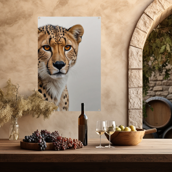 Intense Blik van een Majestueuze Cheeta tuinposter