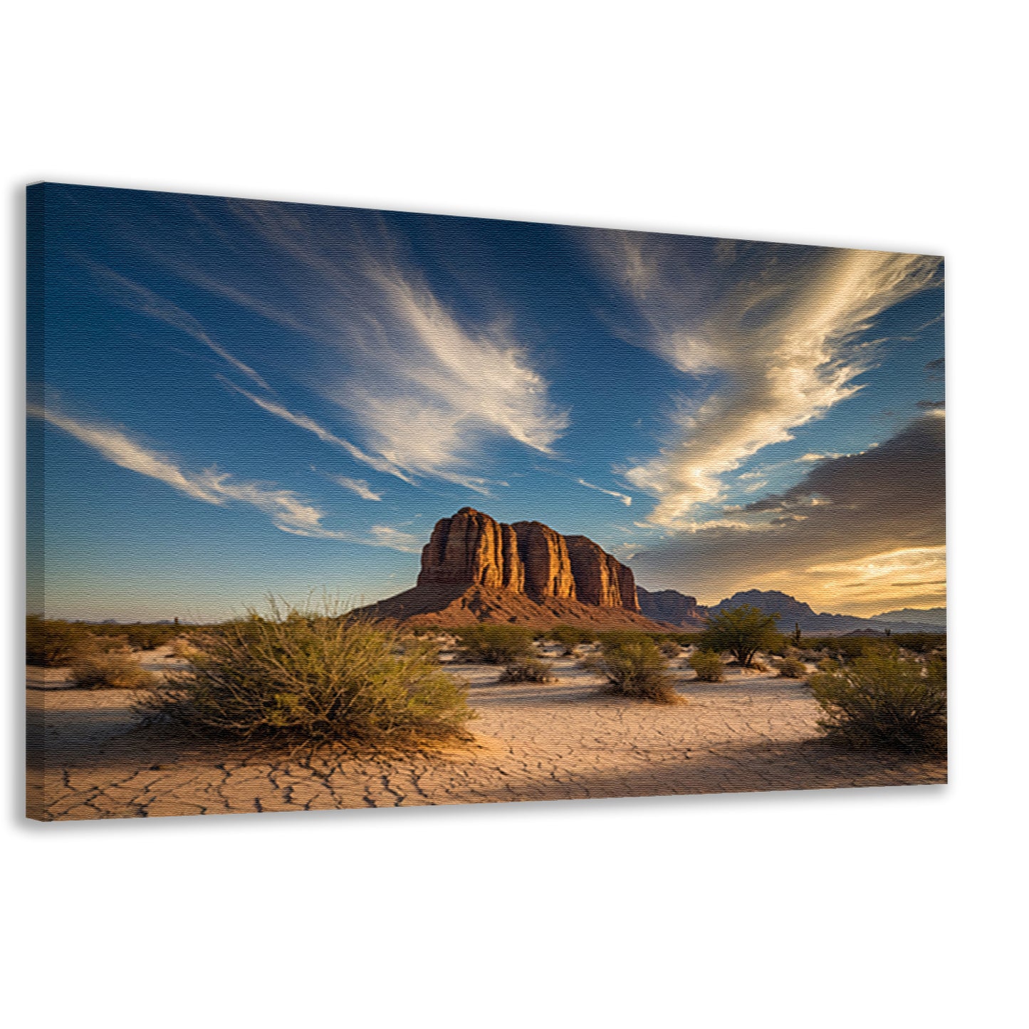 Prachtig woestijnlandschap met kleurrijke lucht canvas